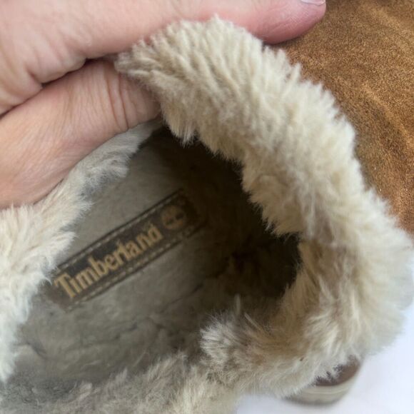 Timberland Skyla Bay Slip On Chestnut Tan Faux Fur Slippers Casual Shoe Size 8.5 - Picture 8 of 11